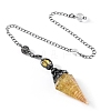 Synthetic Yellow Quartz & Resin Hexagonal Pointed Dowsing Pendulums PW-WG7D05E-14-1