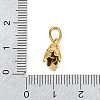 304 Stainless Steel Micro Pave Cubic Zirconia Charms SA-CBA1D2B-01G-D-3