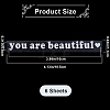 PVC You Are Beautiful Self Adhesive Car Stickers STIC-WH0013-10A-2