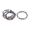 Non-magnetic Synthetic Hematite Beads Stretch Bracelets BJEW-JB05925-1