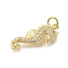 Brass Micro Pave Cubic Zirconia Pendants X-KK-R002-18G-2