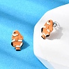 Brass Enamel Stud Earrings EJEW-A148-01B-3