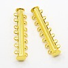 7-strands Brass Magnetic Slide Lock Clasps X-KK-H308-G-1