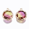 Two-Tone Faceted Glass Charms GLAA-S193-032D-1