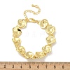 Brass Flat Round Links Bracelets for Women KK-B124-11G-5