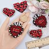 Gorgecraft 6Pcs 3 Style Heart Shape Alloy Rhinestone Embroidery Thread Sew Cloth DIY-GF0009-55-3