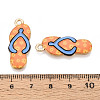 Alloy Enamel Pendants ENAM-T022-39KCG-06-3