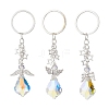 3Pcs 3 Styles Glass Angel Pendant Keychains KEYC-JKC00921-1