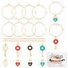 DIY Heart Padlock & Key Wine Glass Charm Making Kit DIY-BBC0001-18-1