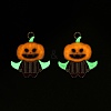 Halloween Theme Rack Plating Luminous Alloy Enamel Pendants ENAM-N056-232P-1-1