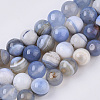 Natural Striped Agate/Banded Agate Beads Strands X-G-S359-046-01-1