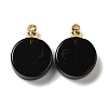 Natural Obsidian Perfume Bottle Pendants G-Z039-02G-06-1