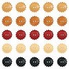 60Pcs 5 Styles Spray Painted Natural Wood Buttons WOOD-TA0002-91-2