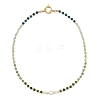 Gradient Color Gemstone & Natural Cultured Freshwater Pearl Beaded Necklaces NJEW-JN06316-01-2
