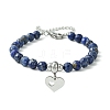 Natural Lapis Lazuli Beaded Bracelets BJEW-JB09886-01-1