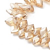 Electroplate Rhombus Glass Beads Strands EGLA-A036-12A-PL02-3