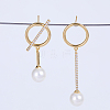 Fashionable Brass Round Stud Earrings ED8679-3