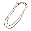 Bohemian Style Dyed Natural Shell Nuggets Beaded Long Necklaces for Women FS-WGE022A-01-5
