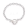 201 Stainless Steel Cable Chain Bracelets for Men Women BJEW-N036-01P-1