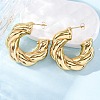 Twist C-Shaped 304 Stainless Steel Stud Earrings for Women EJEW-A125-04G-1