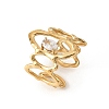 304 Stainless Steel & Clear Cubic Zirconia Cuff Open Rings RJEW-G379-02G-2