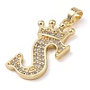 Rack Plating Brass Micro Pave Cubic Zirconia Pendants KK-D535-01S-RS-2