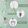 Natural Raw Amethyst and Natural Green Aventurine Pendant Decoration HJEW-WH0043-19A-4