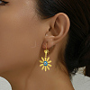 Classic Fashionable Alloy Dainty Daisy with Evil Eye Hoop Earrings YK6295-3