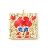 Brass Micro Pave Cubic Zirconia Enamel Pendants KK-L250-08G-05-1