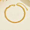 Brass 3-Strand Ball Chain with Matte Square Anklets for Women MX4097-1