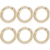 6Pcs Brass Micro Pave Clear Cubic Zirconia Twister Clasps KK-SC0008-22-1