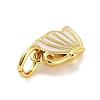 Real 18K Gold Plated Brass Enamel Charms KK-M293-33G-01-2