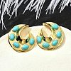 Flat Round Brass Stud Earrings EJEW-Z086-06G-1