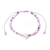 5Pcs 5 Colors Adjustable Glass Seed Beaded Anklets AJEW-AN00636-3