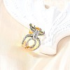 Brass Micro Pave Cubic Zirconia Cuff Rings RJEW-V007-03GP-2