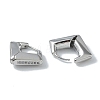 Rhombus Brass Micro Pave Cubic Zirconia Stud Earrings for Women EJEW-H006-03P-2