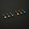 Titanium Steel & Synthetic Opal Threadless Labrets WG3C897-02-2