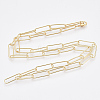 Brass Round Oval Paperclip Chain Necklace Making MAK-S072-06B-G-2