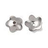 Tarnish Resistant 5-Petal 201 Stainless Steel Flower Bead Caps STAS-N027-02-2