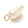 Natural Cultured Freshwater Pearl Beads Links Connectors X1-PALLOY-JF00941-01-1