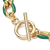304 Stainless Steel Enamel Cable Chain Bracelets for Women BJEW-JB13595-6
