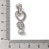 Rack Plating Brass Micro Pave Clear Cubic Zirconia Fold Over Clasps KK-A222-06P-3