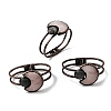 Natural Rose Quartz & Labradorite Bangles for Women BJEW-A043-01R-01-4