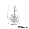 Chic and Simple Brass Full Crystal Rhinestone Snowflake Curved Barbell Belly Button Rings DN7617-2-2