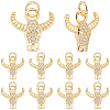 10Pcs Brass Micro Pave Cubic Zirconia Charms KK-BBC0024-920-1
