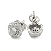 Brass Micro Pave Cubic Zirconia Ear Studs EJEW-P261-16P-2