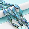 Electroplate Crystal Glass Horse Eye Beads Strands EGLA-F071B-06-6