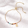 Chakra Brass Box Chain Slider Bracelets BJEW-JB12602-01-2