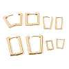  8Pcs 4 Size Brass Rectangle Hoop Earrings for Women EJEW-TA0001-12-8
