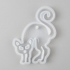 Halloween DIY Cat Shape Pendant Silicone Molds X-DIY-P006-40-2